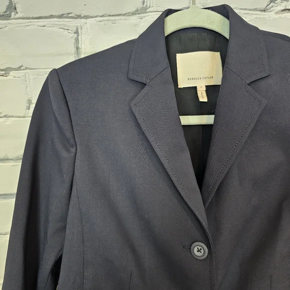 Rebecca Taylor Spring Ruffle Jacket in Navy - Picture 4 of 8